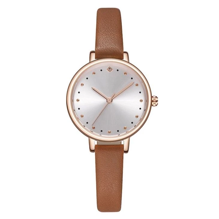 New Women Leather Watches Japan Movement Quartz Ladies Small Round Dial Wrist Watch